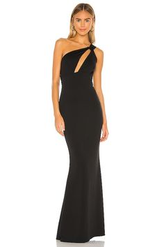 Katie May Edgy Dress in Black | REVOLVE Edgy Dress, Navy Blue Maxi Dress, Katie May, One Shoulder Gown, Black Tie Wedding, Black Gown, Wedding Guest Dress Summer, Maxi Dress Blue, Guest Outfit