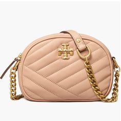 Brand New With Tags. W 7 X H 5 X D 2 3/4 Inches Gorgeous Beige-Tan Color Name Is Devon Sand. Small Camera Bag, Tory Burch Kira Chevron, Kira Chevron, Tory Burch Purse, Tory Burch Kira, Small Camera, Leather Camera Bag, Tory Burch Handbags, Tory Burch Bags