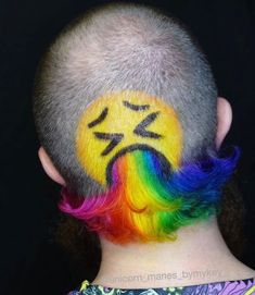 Shaved Hair Designs, Mata Hari, Colored Hair, Artistic Hair, Hair Painting, Rainbow Hair, Shaved Hair, Cool Hair Color