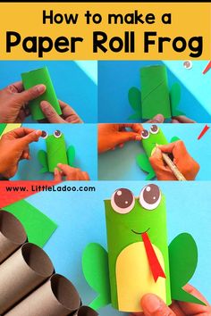 how to make a paper roll frog