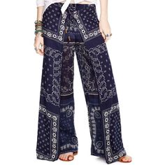 Ralph Lauren Denim & Supply Bohemian Pants Boho Chic Pants, Bohemian Pants, Printed Wide Leg Pants, Ralph Lauren Denim, Denim And Supply, Sewing Project, High Quality T Shirts, Drawstring Pants, Denim Pant