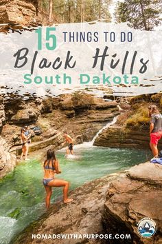 people in the water at black hills state park with text overlay that reads 15 things to do on black hills south dakota