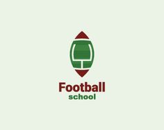 the football school logo is shown on a green and red background with an image of a soccer