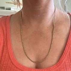 This Elegant 10k Solid Yellow Gold Rope Chain Necklace Features A Classic Twisted Rope Design, Offering Both Durability And Shine. At 24 Inches In Length, It Drapes Beautifully For A More Elongated Look. With A Width Of 1.5mm And Weighing 11.3 Grams, This Necklace Provides A Substantial Feel While Maintaining A Delicate Appearance. Perfect For Everyday Wear Or Special Occasions, It Adds A Touch Of Sophistication And Luxury To Any Outfit. 10k Solid Gold 11.3 Grams 24” 1.5mm Wide Gold Rope Chains, Rope Chain Necklace, Yellow Gold Necklace, Rope Design, Rope Chain, Solid Yellow, Necklace Gold, Womens Jewelry Necklace, Solid Gold