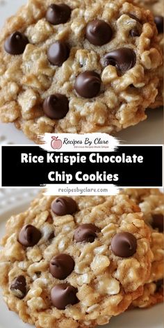 Ingredients:  1 cup butter, softened 🧈 1 cup brown sugar 🍯 2 cups Rice Krispie cereal 🥣 1-2 cups semi-sweet chocolate chips 🍫 These cookies combine gooey chocolate chips, a chewy oatmeal base, and the surprising crunch of Rice Krispies for a fun twist on a classic favorite! Perfectly golden and packed with flavor in every bite. Crispy Oatmeal Chocolate Chip Cookies, Rice Krispie Chocolate, Cookies With Rice Krispies, Chocolate Chip Cookies Chewy, Bake Sale Desserts, Christmas Chocolate Chip Cookies, Rice Crispy Cereal, Rice Krispies Recipe, Chocolate Rice Krispies