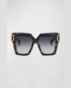 Luxury Evening Sunglasses In Acetate, Luxury Acetate Sunglasses With Square Frame, Elegant Acetate Square Frame Sunglasses, Elegant Square Frame Acetate Sunglasses, V Logo, Nose Bridge, Valentino Garavani, Square Sunglasses, Hinges