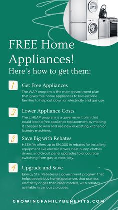 Low-income families can take advantage of government programs that provide free home appliances and free government money to help upgrade their homes. Discover the available options designed to offer energy-efficient appliances and reduce utility costs. Learn how to qualify and apply for these initiatives!