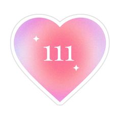 a pink heart with the number 11 on it's side and stars in the middle