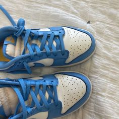 Only Worn A Handful Of Times Slight Creasing In Good Condition Size 7.5 ! Originally Bought From Goat Coast Dunks, Nike Shoes Womens, Shoes Womens, Nike Shoes, Nike Women, Blue White, Color Blue, Size 7, Blue And White