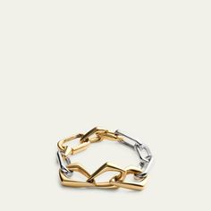 Bottega Veneta bracelet 18-karat gold-plating and sterling silver Hinge closure Made in Italy Modern Gold Plated Chain Bracelet With Polished Finish, Yellow Gold Metal Bracelet With Box Chain, Yellow Gold Metal Box Chain Bracelet, Yellow Gold Chain Link Bracelet With Polished Finish, Yellow Gold Polished Chain Link Bracelets, White Gold Link Bracelet Tarnish Resistant, Modern Yellow Gold Chain Bracelets, White Gold Plated Chain Bracelet, White Gold Tarnish Resistant Link Bracelet