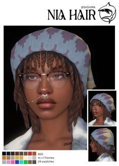 an image of a woman wearing glasses and a hat with braids on her head