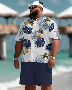 This Hawaiian Shirt Shorts Set is suitable for all kinds of casual occasions, such as vacations, beach parties, summer picnics and so on. You can pair it with a pair of sandals or sneakers for a trendy look. Whether you are on vacation or in daily life, this set will bring you a comfortable and stylish wearing experience. Casual suit: Casual men's short-sleeved shirt suit focuses more on comfort and leisure. It usually consists of a light, short-sleeved shirt worn with jeans or slacks. This set Casual Cotton Hawaiian Shirt For Summer, Casual Hawaiian Shirt For Vacation With Relaxed Fit, Casual Printed Hawaiian Shirt For Summer, Relaxed Fit White Hawaiian Shirt For Beach Season, Casual Relaxed Fit Hawaiian Shirt For Vacation, Casual Cotton Hawaiian Shirt For Beach, White Relaxed Fit Hawaiian Shirt For Vacation, Casual White Hawaiian Shirt For Beach Season, White Relaxed Fit Hawaiian Shirt For Beach Season