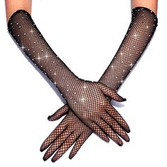 PRICES MAY VARY. Elbow length fishnet gloves for women and girls is made of soft spandex,well made comfortable. Rhinestone mesh gloves for brides with free size suitable for women and girls. Long mesh gloves will not has terrible smells and slide off,it can stay up on your hands. Long fishnet gloves for women can make you shine in wedding,evening party,rave dress or any other special occasions. Bling mesh gloves is a best gift for mother,sisters,girlfriend and wife. Casdre mainly products : wedd Plus Size Gloves, Fishnets Gloves, Fishnet Hand Glove, Pink Fishnet Gloves, Rhinestone Fishnets, Fishnet Gloves, Rave Dress, Mesh Gloves, Gloves Fashion