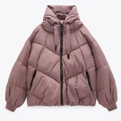 Nwt Zara Mauve High Collar Hooded Puffer Jacket, L Brand New Zara Water Repellant Puffer Jacket In Mauve, L High Collar, Long Sleeve Jacket W/ Elastic Cuffs, Adjustable Drawstring Hood, Side Pockets & Front Zip Closure 100% Polyester Thanks For Looking!!! Sporty Pink Hooded Puffer Jacket, Sporty Pink Outerwear With Detachable Hood, Sporty Pink Puffer Jacket For Winter, Long Sleeve Purple Outerwear For Cold Weather, Purple Long Sleeve Outerwear For Cold Weather, Hooded Purple Puffer Jacket For Winter, Purple Hooded Puffer Jacket For Winter, Pink Outerwear With Double-lined Hood For Cold Weather, Pink Outerwear With Drawstring Hood For Fall