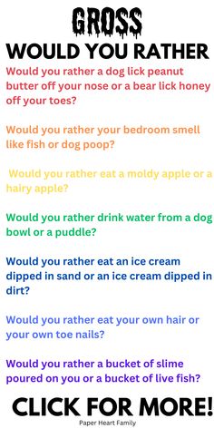 the rules for drinking water and ice cream in different colors, with text that reads gross would you rather drink ice cream?