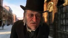 an old man wearing a top hat and coat