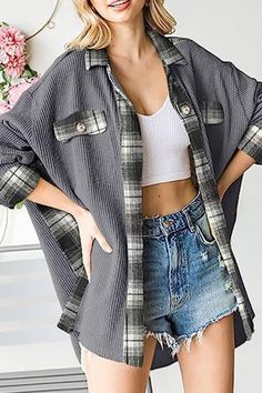 Color: Grey, Size: M Y2k Shorts Outfit, 90s Grunge Style, Bodycon Tops, 90s Fashion Grunge, Patch Work Blouse, Baby Tees Y2k, Hem Blouse, Trendy Summer Outfits, Irregular Hem