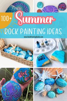 summer theme painted rocks Summer Rock Painting, Ideas For Father's Day, Eagle Painting, Paint Rocks