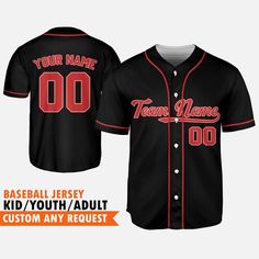 a baseball jersey with the name and number on it, that says team name 00