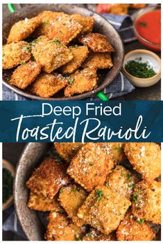 deep fried toasted ravioli is an easy appetizer that's ready in under 30 minutes