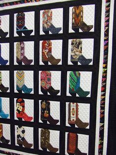 a quilt made to look like cowboy boots