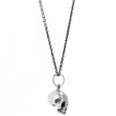 king baby micro skull pendant Classic Sterling Silver Jewelry With Rolo Chain, Minimalist Sterling Silver Jewelry With Rolo Chain, Silver Sterling Silver Necklace With Rolo Chain, Sterling Silver Rolo Chain With Round Pendant, Sterling Silver Jewelry With Oval Link Box Chain, Sterling Silver Jewelry With Rolo Chain, Silver Pendant Jewelry With Rolo Chain, Nail Polish Jewelry, King Baby