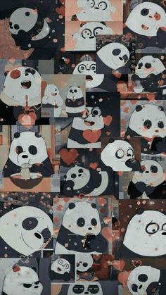 an image of pandas with hearts on them