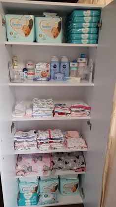 shelves filled with baby products and diapers