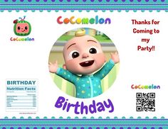 a birthday card with a baby in the middle and an image of a cartoon character on it