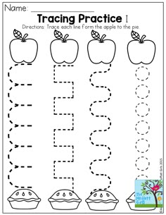 the worksheet for traceing practice with apples and letter s in black and white