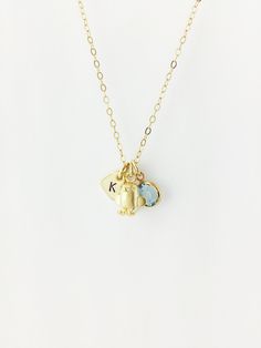 This personalized charm necklace allows you to choose both your birthstone and initial to dangle alongside the cutest little gold or silver chick charm. This necklace comes in gold or silver versions. The charms will match the chain you choose. This charm necklace is a perfect gift for yourself or someone you love and comes gift wrapped for you! Details *Chick Charm: 1 cm, silver or gold plated *Swarovski Birthstone: 7mm, silver or gold border *Initial Charm: 7mm heart or disc, gold or silver *C Kid Easter, Silver Initial Necklace, Personalized Charm Necklace, Necklace Birthstone, Gold Border, Gold Charm Necklace, Initial Charm, Birthstone Necklace, Gold Filled Jewelry