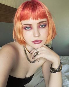 Deep Orange Hair, Auburn Bob, Sierra Mccormick, Cheveux Oranges, Short Hair Trends, Edgy Short Hair, Punk Hair, Deep Orange