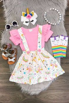 Unicorn Clothes Kids, Unicorn Outfit Kids, Unicorn Clothes, Unicorn Outfit, Boutique Clothes, Jumper Skirt