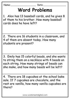 word problems worksheet for 3rd grade students to help them learn how to read