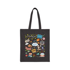 This 100% cotton bag comes in one size – 15" x 16"– perfect for everyday wear. While the canvas material will show off your designs in great colors, it's durable and will last for years. The bag features 20" handles (made from the same canvas), making it easy to carry even with a week's worth of shopping..: 100% cotton canvas.: Available in natural and black colors.: Heavy fabric (12 oz/yd² (406.9 g/m²)).: Sewn-in label Gilmore Girls Collage, Stars Hollow, Canvas Making, Metal Bookmarks, Free Stickers, Gilmore Girls, Black Tote Bag, Canvas Tote Bag, Cotton Bag