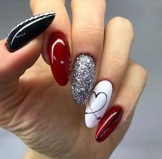 Diy Valentine's Nails, Red Nail Art Designs, Nails 2018, Red Nail Art, Nail Designs Valentines, Burgundy Nails, Super Nails, Shellac Nails, Trendy Nail Design