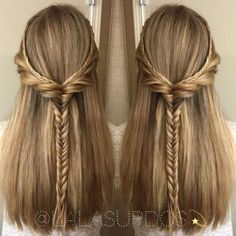 Braided Half Updo, Half Updo, Long Blonde, Hoco Hair Ideas, Half Up Half Down Hair, Long Straight Hair, Half Up Hair, Formal Hairstyles, Long Blonde Hair