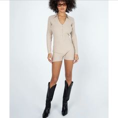 The Most Comfortable Material Princess Polly Size M/L Nwt Beige Jumpsuits And Rompers For Fall Loungewear, Beige Fitted Bodysuit For Fall, Fitted Beige Bodysuit For Fall, Beige Bodysuit For Fall, Cream Fitted Long Sleeve Jumpsuits And Rompers, Fitted Cream Long Sleeve Jumpsuits And Rompers, Cream Fitted Long Sleeve Jumpsuit, Fitted Long Sleeve Cream Jumpsuit, Fitted Cream Jumpsuits And Rompers For Loungewear