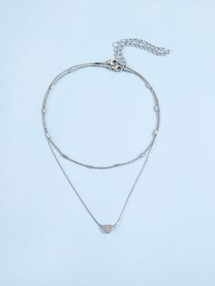 Color: Silver Gender: Women Material: Copper Quantity: 2 pcs Style: Fashionable Details: Heart Type: Pendant Necklaces IN Length 12.2-18.1 This data was obtained from manually measuring the product, it may be off by 1-2 CM. Trendy Heart-shaped Layered Clavicle Chain Necklace, Silver Layered Heart Necklace For Gifts, Silver Heart-shaped Layered Necklace For Gifts, Silver Heart-shaped Layered Necklace As A Gift, Silver Heart-shaped Layered Necklace Gift, Silver Heart Shaped Double Chain Jewelry, Trendy Heart-shaped Double Chain Jewelry, Trendy Heart Shaped Double Chain Jewelry, Heart Shaped Double Chain Metal Jewelry