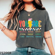 🌟 Spread kindness and positivity with our You Are Kind Shirt! This Back to School Shirt is the perfect way to kick off the new school year in style. Whether you're an Elementary School Teacher, Preschool Teacher, or even a Kindergarten Teacher, this shirt is designed to remind everyone of the importance of kindness in the classroom. 💖 👕 This Teacher Shirt features a retro, feel-good design that makes it a standout Teacher Appreciation Tee. Ideal for Friday Shirt fun, it's a great way to bring positive energy into your school week. Whether you're teaching the little ones or guiding older students, this Funny Teacher Shirt is perfect for any classroom setting. 🎁 Looking for the ideal Gift for Teacher? This Teacher Cool Shirt makes a thoughtful and inspiring gift for back to school or Tea Kindness In The Classroom, Teacher Preschool, Friday Shirt, School Week, School Tees, Elementary School Teacher, Kindergarten Teacher, Spread Kindness, Funny Teacher