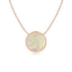 Featuring a simple yet elegant design, this 14k rose gold opal solitaire necklace is sure to fascinate. The bezel set cabochon opal allures with its delightful play of colors. Bezel Set Cabochon, White Gold Pendant Necklace, Solitaire Necklace, Opal Pendant Necklace, Solitaire Pendant Necklace, Pendent Necklace, Solitaire Necklaces, October Birthstone, Solitaire Pendant