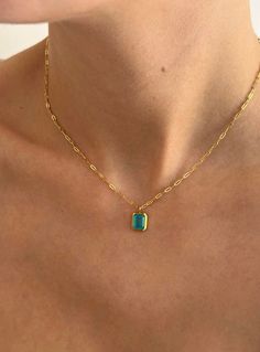 Water Safe & Tarnish Free  ✔  Hypoallergenic Jewellery ✔ Item Details: ✧ Necklace: 40cm + 5cm extension. ✧ Blue Zircon Pendant ✧ Pendant 10*9mm ✧ 18kt gold plated stainless steel ✧ Glass/stone pendant Shipping Info: ➤ Carrier: Royal Mail  ➤ Options: Shipping upgrades available at checkout  ➤ Dispatch: Ships within 24 hours  ➤ More Info: Full delivery policy available in the FAQ section Hypoallergenic Jewellery: ➤ Crafted from high-quality metals to minimize allergic reactions for sensitive skin Everyday Blue Hypoallergenic Necklace, Blue Adjustable Chain Necklace As Gift, Blue Pendant Necklace With Cable Chain, Blue Cable Chain Necklace As Gift, Adjustable Blue Square Pendant Jewelry, Adjustable Blue Chain Necklace As Gift, Adjustable Blue Chain Necklace For Gift, Everyday Blue Clavicle Chain Necklace, Gift Turquoise Chain Necklace With Adjustable Chain