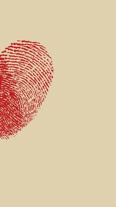 a red fingerprint in the shape of a heart