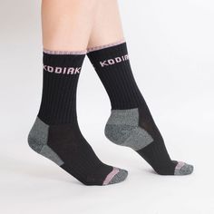 The women's Kodiak crew sock included two pairs of cotton comfort top socks. Included mesh panels for breathability.  52% cotton, 45% polyester and 3% elastic Crew Sock, Comfortable Tops, Mesh Panel, Cool Socks, Grey Women, Knee High Sock, Crew Socks, Overalls, Tights