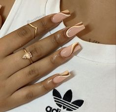 Nails Bday, French Nail Tips, 2022 Nails, Brown Acrylic Nails, 15 Birthday, Drip Nails, Simple Acrylic Nails