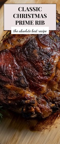 Image for Classic Christmas Prime Rib Crown Roast Beef, Christmas Prime Rib, Boneless Prime Rib Roast, Prime Rib Roast Recipe, Perfect Prime Rib, Easy Christmas Dinner, Cooking Prime Rib, Rib Roast Recipe, Best Christmas Recipes