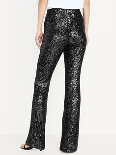 High-Waisted Sequin Flare Pants | Old Navy Flare Pants Black, Sequin Flare Pants, Concert Wear, Perfect Pant, Navy Fashion, Disco Party, Old Navy Women, Fall Shopping, Bottom Clothes