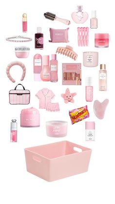 pink gift basket Playboy Bedroom, Pink Vanilla Girl, Pink Gift Basket, Random Products, Pink Basket, Ballet Gift, Pink Vanilla, Month Workout