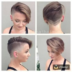 Low Taper Fade Haircut, Taper Fade Haircut, Girls Short Haircuts, Short Hair Undercut, Haircut Inspiration, Hair Tattoos, Penteado Cabelo Curto, Undercut Hairstyles