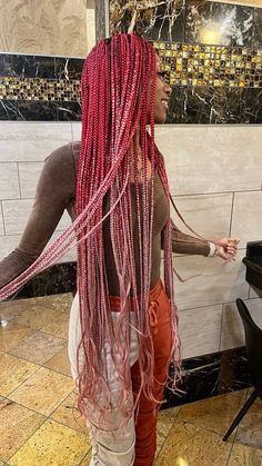 Bohemian Box Braids, Pink Bohemian, Faux Locks, Black Girls Hairstyles, Box Braids, Pink Hair, Hair Inspo, Easy Hairstyles, Girl Hairstyles